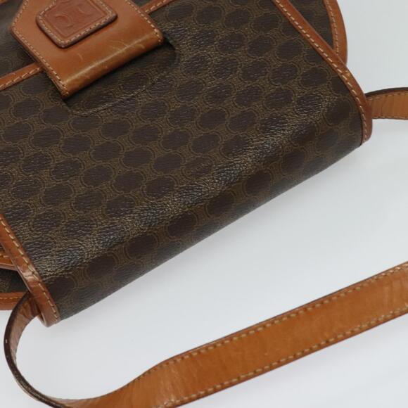 CELINE Macadam Canvas Shoulder Bag Pvc Leather Brown Gold - Picture 6 of 12